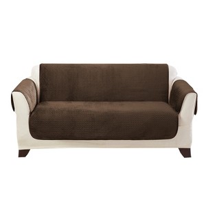 Elegant Pick Stitch Loveseat Furniture Protector Smokey Brown - Sure Fit