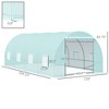 20' x 10' x 7' Walk-In Tunnel Greenhouse with Zippered Door & 8 Mesh Windows, Large Garden Green House Kit, Galvanized Steel Frame - 3 of 4