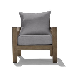 Honeycomb Outdoor Edisto Seat - Oak Aluminum Chair: Weather Resistant Modular Patio Lounge Furniture - 1 of 4