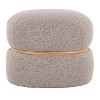 Sapphtopaz Modern Ottoman with Natural Wood Accent Boucle Upholstered Pouf with Foam Pad Multi-Purpose Shoe Bench for Living Room, Entryway - 3 of 4