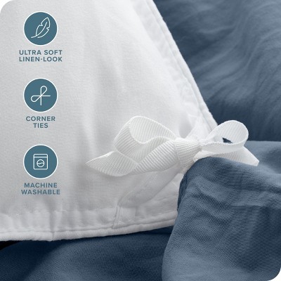 Washed Bering Sea Queen Duvet Cover and Sham Set by Bare Home
