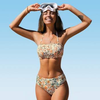 Women's Halter Backless Ruched Bikini Set Swimsuit - Cupshe : Target