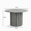 NicBex 47.24" Round Dining Table Modern Center Table with Wood Tabletop & Base for Living Room & Balcony - 3 of 4