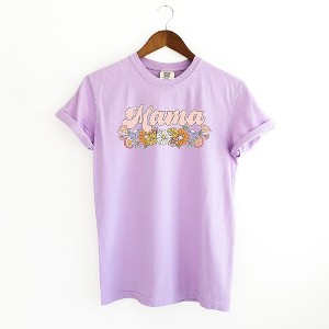 Simply Sage Market Women's Mama Flowers Grunge Short Sleeve Garment Dyed Tee - 1 of 3