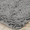 Home Mart Goods Long Light Grey Soft Cozy Plush Chenille Bath Mat Bathroom Rug -  21"x59" - 3 of 4