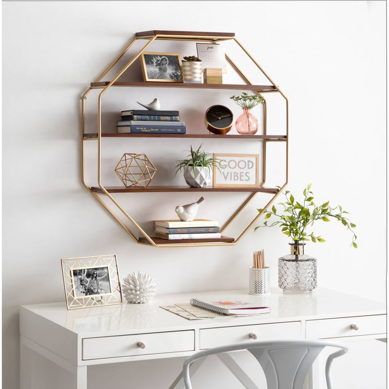 Lintz Octagon Floating Wall Shelves - Kate & Laurel All Things Decor, 5 of 7