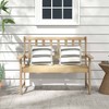 Costway Indonesia Teak Wood Garden Bench 2-Person Patio Bench with Backrest & Armrests Natural - 2 of 4