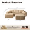 XIZZI Modular Sectional Sofa Couch, L/U-Shape Upholstered Couch, Modern Minimalist Couches for Living Room, Free Combination Deep Seat Corner Couch - 3 of 4