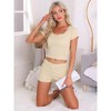 INSPIRE CHIC Women's Cotton Lace Trim Short Sleeve Top and Shorts Pajama Sets - 2 of 4