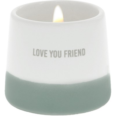 Pavilion Gift Company - Love You Friend - 2 oz - 100% Soy Wax Reveal Candle Scent: Tranquility - Flame Candles