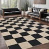 Modern Checkered Area Rugs Washable Easy Jute Bedroom Carpet - 3 of 4
