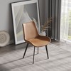 NicBex Dining Chair Set of 2 Modern PU Leather Dining Room Chair with Metal Legs,Brown - 2 of 4