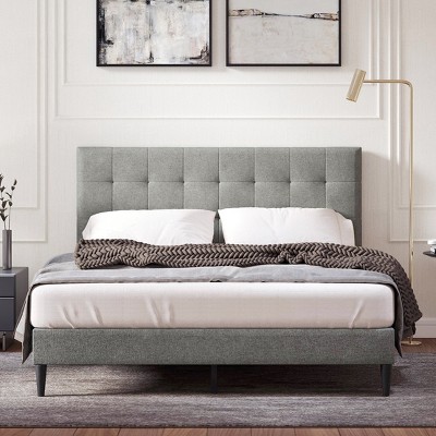 Glenwillow Home Kaya Upholstered Platform Bed, Buttonless Tufting ...