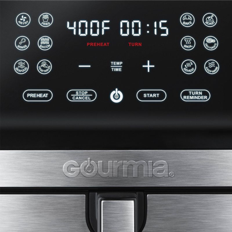 Gourmia 8-Quart Digital Air Fryer, with 12 One-Touch Functions &#38; Guided Cooking - Stainless Steel, 4 of 11