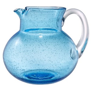 Artland Iris 90 Oz Handblown Glass Pitcher, Bubble Shape, Lead-Free, Versatile Drink Dispenser for Water, Juice, Cocktails, Dishwasher Safe - 1 of 4