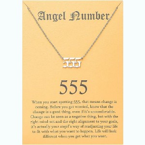 Numerology Choker Necklace with Angel Numbers Spiritual Jewelry 555 Silver - 1 of 4