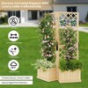 Cedar Privacy Screen w/Planter Box - Freestanding Outdoor Fence Panel, Hinged Garden Screen with Drain Holes for Patio & Backyard Decor - 3 of 4