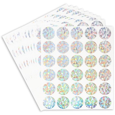 Bright Creations 300-Count Round Circle Holographic Scratch Off Stickers Labels Raffle Games DIY 1"