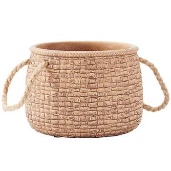 The Lakeside Collection Natural Basket-Look Cement Planter