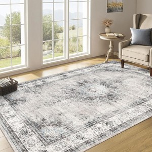 coucheta Multi-size Washable Vintage Medallion Area Rug, Stain-Resistant Non-Slip Traditional Low Pile Carpet, for Living Room, Bedroom, Dining Room - 1 of 4