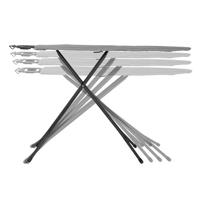 Ultra 63" Black and Gray 4-Leg Ironing Board with Cotton Cover