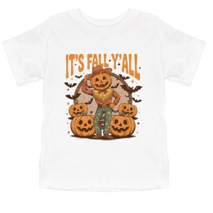 It's Fall Y'all Pumpkin Cowboy - Youth Short Sleeve Graphic T-Shirt and Toddler Short Sleeve Graphic T-Shirt - 1 of 3