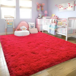 LOVEVOOK Area Rugs for Living Room Bedroom, Non-Slip Fluffy Soft Shag Rug, Plush Carpet for Home Dorm Decor Aesthetic - 1 of 4