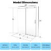Acekool Frameless Sliding Shower Door, 8mm Easy clean Glass, Brushed - 2 of 4