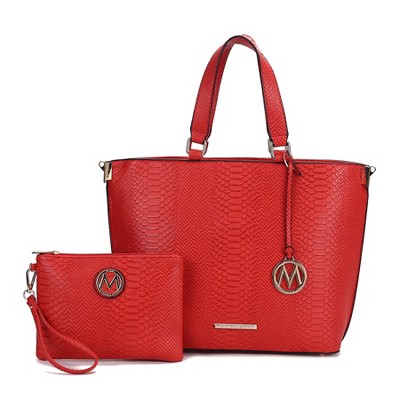 MKF Collection Beryl Python-embossed Women’s Tote Bag with Wristlet by Mia K