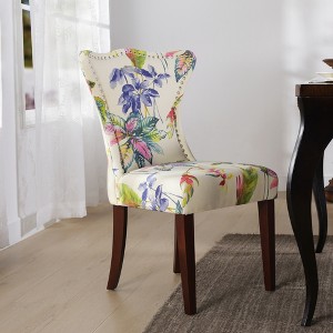 Woven Upholstered Accent Chair with High-Density Foam Cushion and Nailhead Trim - 1 of 4