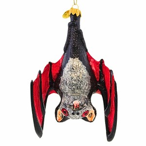 Morawski 6.25 In Big Black & Red Bat Halloween Flying Creature Tree Ornaments - 1 of 4