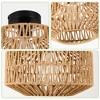 DAKAFUL Boho Flush Mount Ceiling Light - Hand Woven Mini Chandelier with Dimmable LED, Creates a Cozy Ambiance for Living Room -Brown - 3 of 4