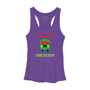 Women's Design By Humans Halloween School Bus Driver Costume By TeeShirtMadness Racerback Tank Top - 1 of 3