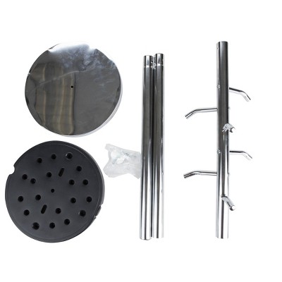 Silver Heavy-Duty Metal Freestanding Coat Rack with 6 Hooks