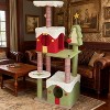 Aortzio 54"H Large Christmas Cat Tree Tower,Cat House with 4 Scratching Post & 2 Room Condo - 3 of 4