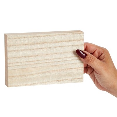 Unfinished MDF Wood Rectangle Blocks for DIY Crafts, 4 Pack
