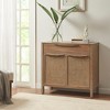 Christopher Knight Home Benjamin 34.25" H Cane-webbding Door Wood Storage Cabinet with Drawer and Shelf - 2 of 4
