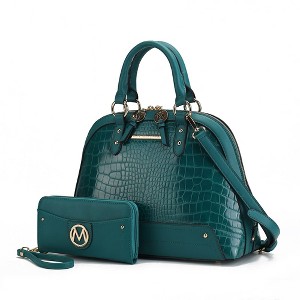 MKF Collection Nora Luxury Croco-Embossed Satchel Bag and Wallet Set by Mia K - 1 of 4
