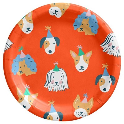 10ct Dog Print Dinner Plates Red Spritz Target