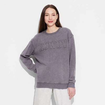 Women's Howdy Graphic Sweatshirt - Mineral Wash M