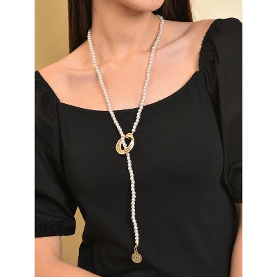 SOHI Women's White Santorini Lariat Necklace