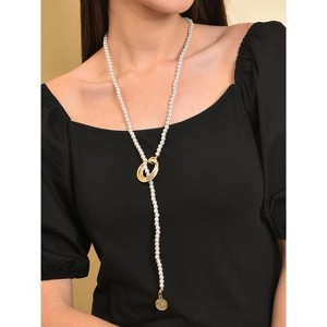 SOHI Women's White Santorini Lariat Necklace - 1 of 4