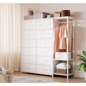 Acekool 16 Drawer Dresser with Hanging Rod and Shelves, Fabric Storage Organizer for Bedroom, Closet, Entryway - 1 of 4