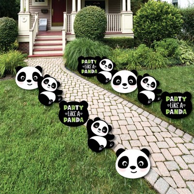 Big Dot of Happiness Party Like a Panda Bear - Lawn Decorations - Outdoor Baby Shower or Birthday Party Yard Decorations - 10 Piece