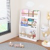 INFURNIC Decorative Bookshelf 3 Tier Kids Book Shelf, Book Rack, Kids Bookcase, Freestanding Shelves Bookshelf, White, 22.83"*7.09"*31.88" - 2 of 4