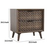 Royal Hampton Nightstand, 2 Drawers, Dark Brown Wood, 25 Inch - 3 of 4