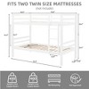 MAYEERTY Twin over Full Bunk Bed with Ladder, Wooden Bed Frame with High Guardrail and Ladder for Kids, No Box Spring Needed, White - 4 of 4