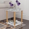 Side Table, 2-Tier Space End Table, Modern Night Stand, Sofa Table, Side Table with Storage Shelve, Multiple Color Schemes - 3 of 4