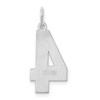 Black Bow Jewelry Sterling Silver, Athletic Collection, Large Polished Number 4 Pendant - 3 of 4