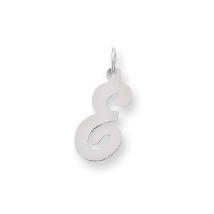 Black Bow Jewelry 14k White Gold, Madison Collection, Medium Script Initial Pendant A-W - 1 of 4